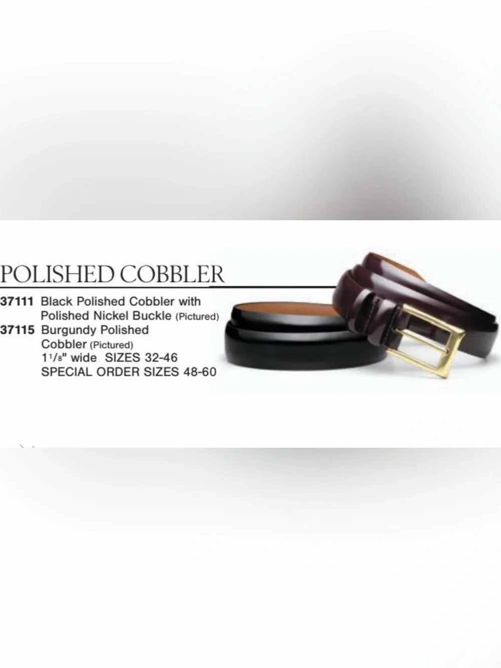 Allen Edmunds Polished Cobber Black Leather Belt